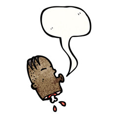 cartoon talking severed head