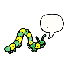 cartoon crawling caterpillar