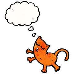 cartoon cat with thought bubble