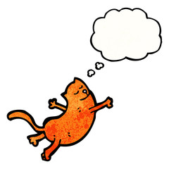 cartoon cat with thought bubble
