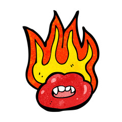 cartoon flaming hot lips