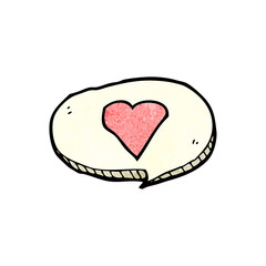 cartoon speech bubble with love heart