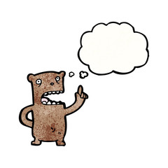 cartoon teddy bear with thought bubble
