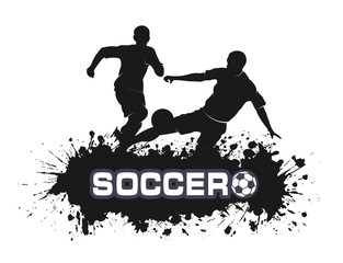 Soccer match in grunge style