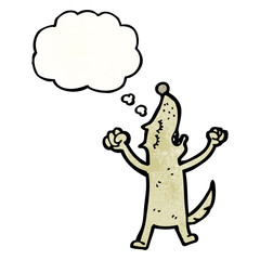 cartoon dog stretching