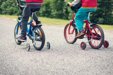 Naklejka premium child on a bicycle