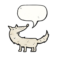 cartoon wolf with speech bubble