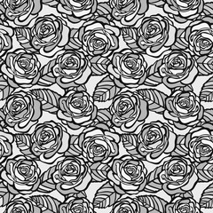 Vintage seamless background of gray roses