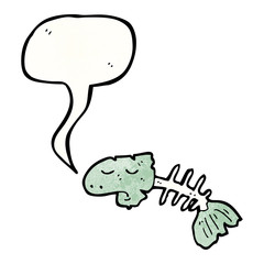 cartoon fish bones
