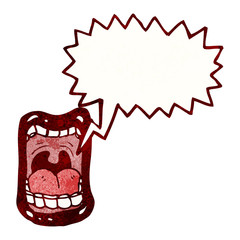 cartoon shouting mouth symbol