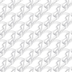 Vector Calla Lily Kala Flower Drawing Diagonal Seamless Pattern