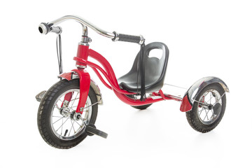 Old bike in retro style on a white background