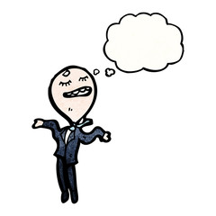 cartoon balloon head businessman