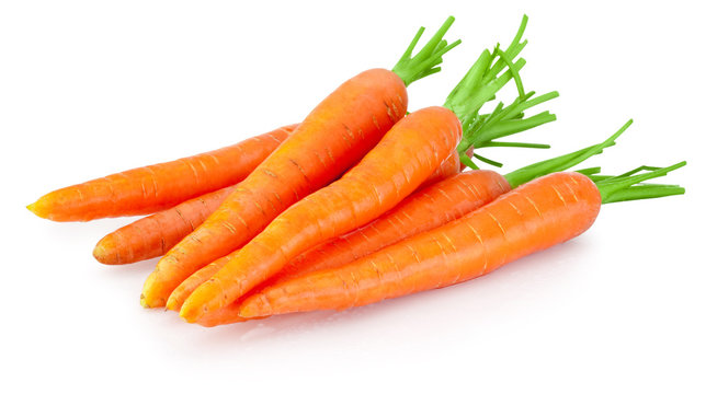 Heap of carrots vegetable isolated on a white background
