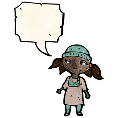 Fototapeta premium cartoon poor girl