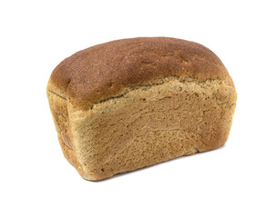 Loaf of bread close-up. Isolated on white background