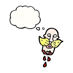 gross severed head with thought bubble