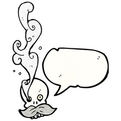  smoking skull cartoon