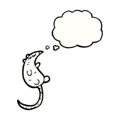 white mouse with thought bubble