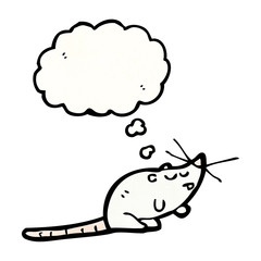 white mouse with thought bubble