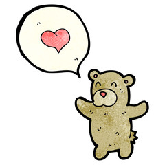 cartoon teddy bear with love heart
