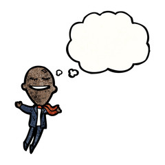 cartoon balloon head businessman