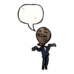 cartoon man with swollen head