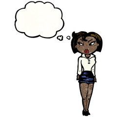 cartoon woman in short skirt