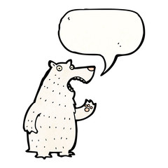 cartoon polar bear with speech bubble