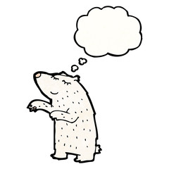 cartoon polar bear with thought bubble