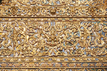 Ornate pattern on the exterior of Wat Suan Dok, Chiang Mai, Thailand