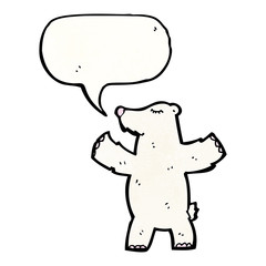 cartoon polar bear with speech bubble