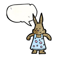 cartoon rabbit in dress