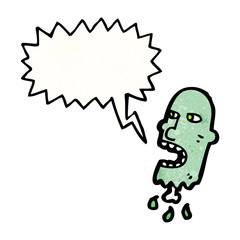 cartoon zombie, head