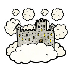 cartoon floating castle