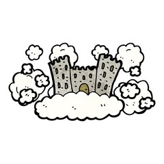 cartoon floating castle