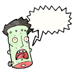 cartoon shrieking monster head