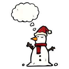 snowman with thought bubble