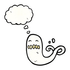 ghost with thought bubble cartoon