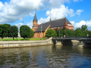 Fototapeta na wymiar Cathedral in Kaliningrad - the monument of German architecture of the XIV century