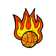 flaming basketball cartoon