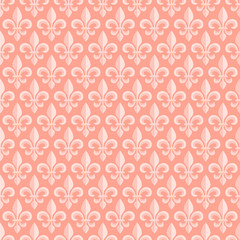 Pink seamless pattern with royal lily