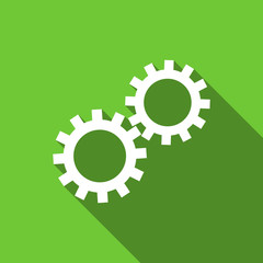 gears flat icon options sign