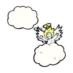 angel on cloud cartoon
