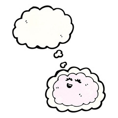 cartoon cloud with thought bubble