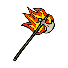 flaming medieval axe