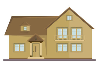 Vector picture of two floor house