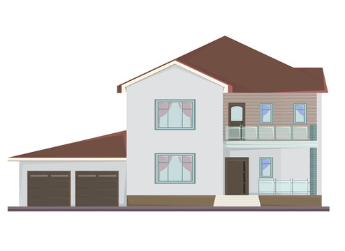 Vector picture of two floor house