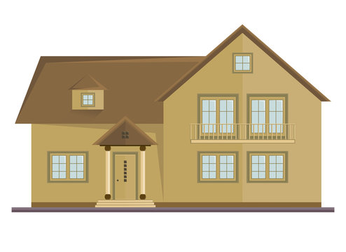 Vector picture of two floor house