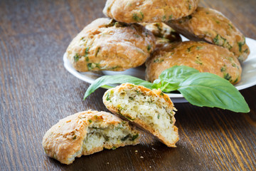 cookies with basil and parmesan